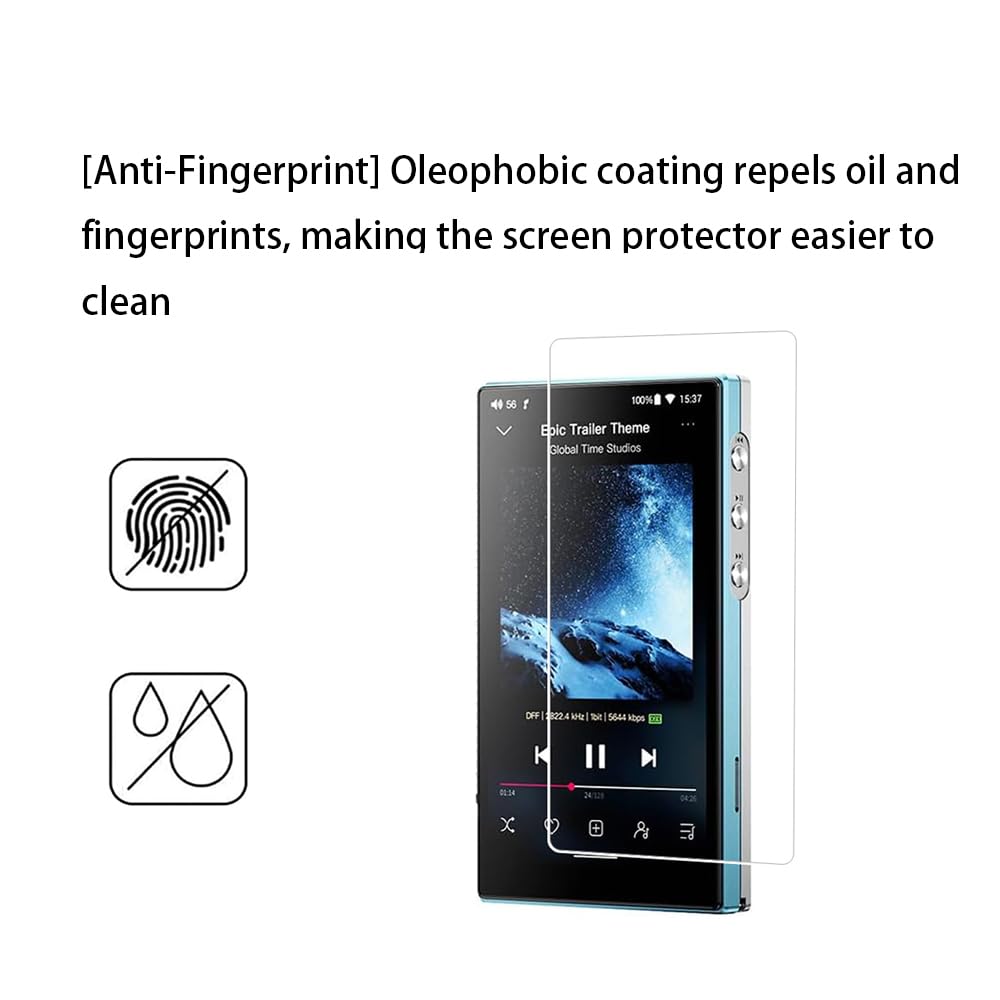 FiiO JM21 Lot de 2 films protecteurs d'écran 4,7" verre trempé 9H anti-rayures