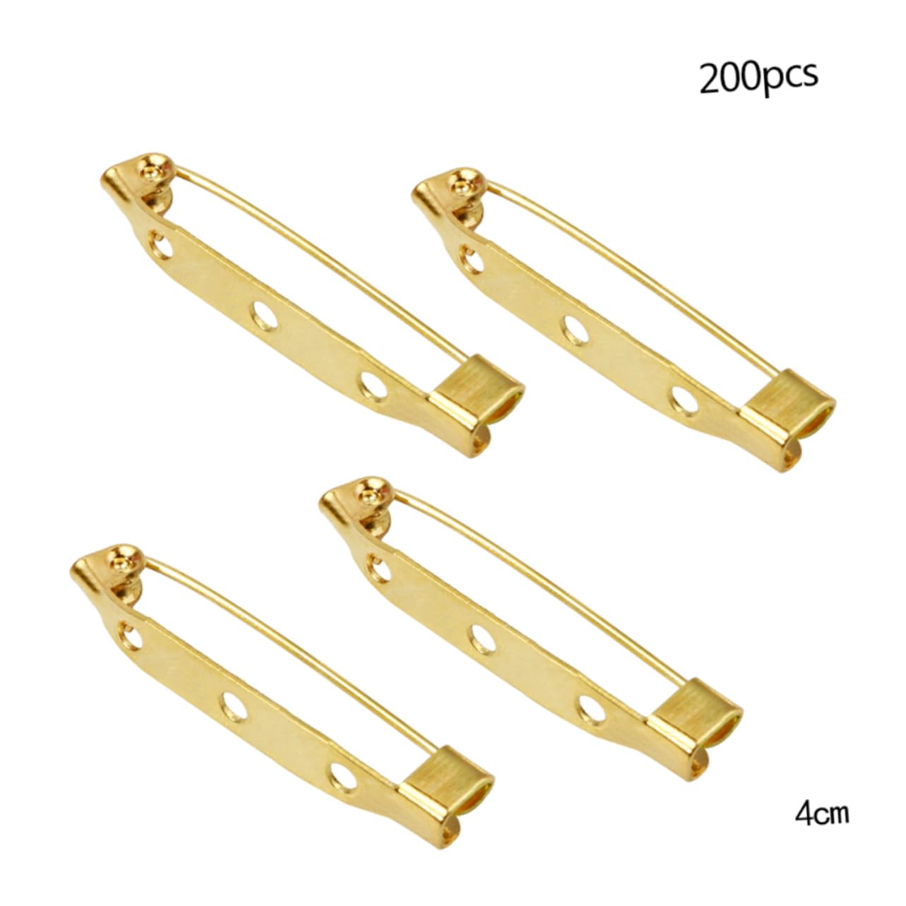 DOITOOL 200pcs Heavy Duty Locking Pin Backs Safety Pins 4cm Clasp for DIY Jewelry Making