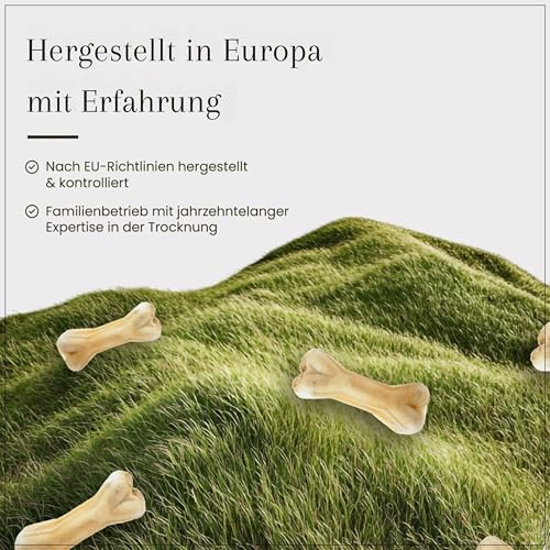 Dog Time Tiernahrung Kauknochen mit Pansen 5 Stück a 12 cm getrocknet I Gesunder Kausnack aus 100% Rind für Hunde I Hundeleckerli mit vielen wertvollen Vitaminen & ohne Zucker