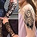 EGMBGM 20 Sheets Black Tribal Wolf Tiger Lion Temporary Tattoo Sleeve For Men Adults, 3D Halloween Prison Gothic Maori Sleeve Tattoos For Women, Fake Full Arm Sleeve Tattoo Stickers Skull Skeleton