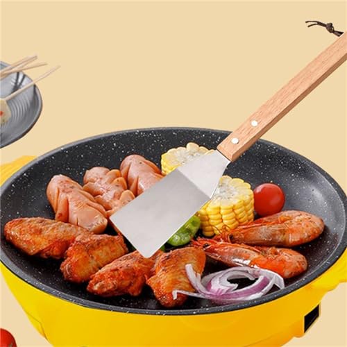 Set de herramientas para parrilla con mango de madera acero inoxidable miniatura 5
