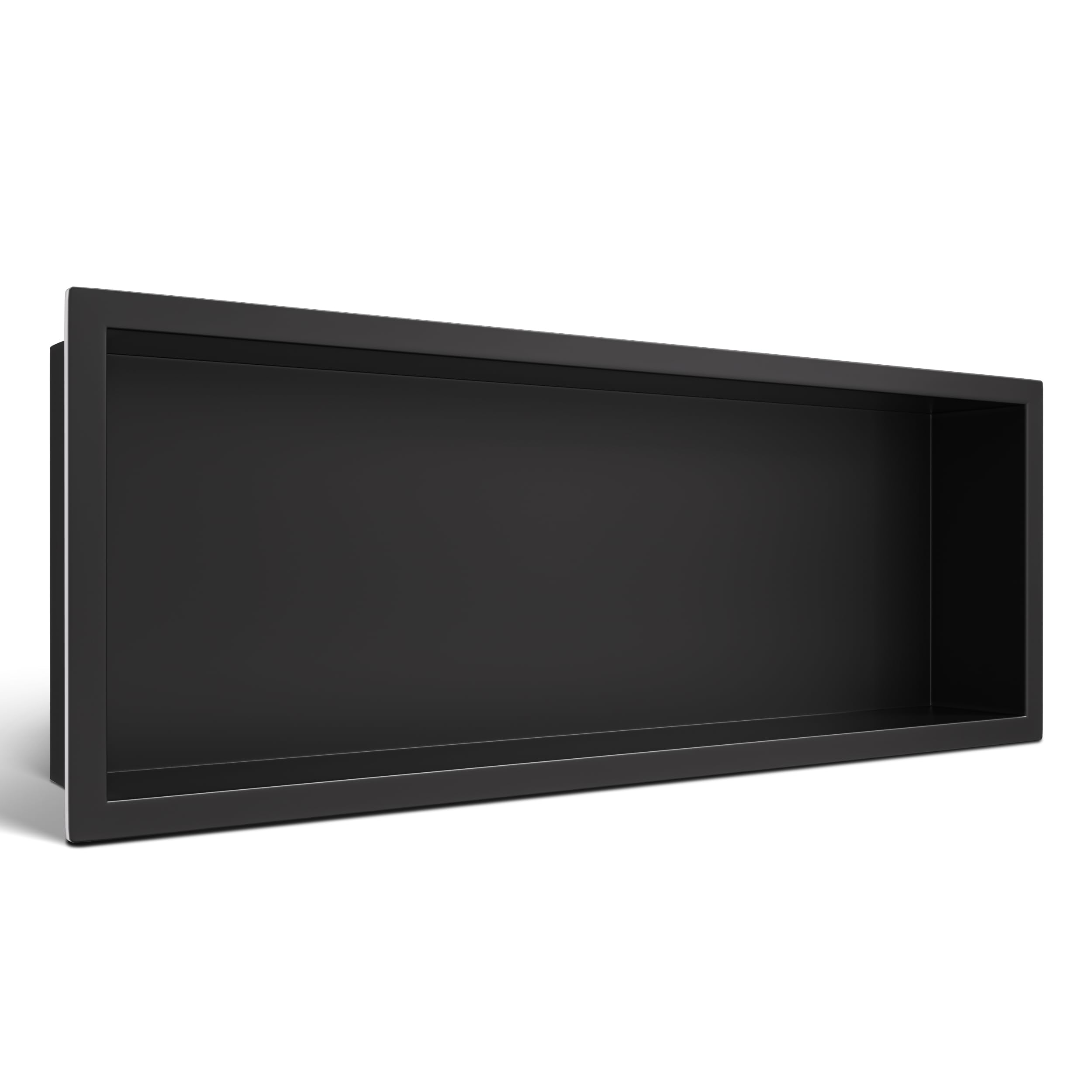 Wall-Box One Nicho de Ducha de Pared de Acero Inoxidable Negro, Impermeable, Instalación de Nicho Flexible, 60x20x10cm, Negro, Nicho para Utensilios de Baño, Sin Azulejos