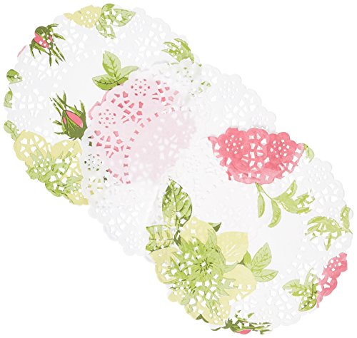 Talking Tables Blossom Floral Mini Doilies for a Tea Party or Birthday, Multicolor (100 Pack)