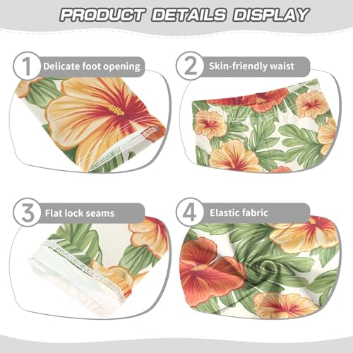 Girls Leggings Hawaiian Flower Palm Leaves Soft Toddler Leggings for Girls Kids Pants Size 4T-10T3