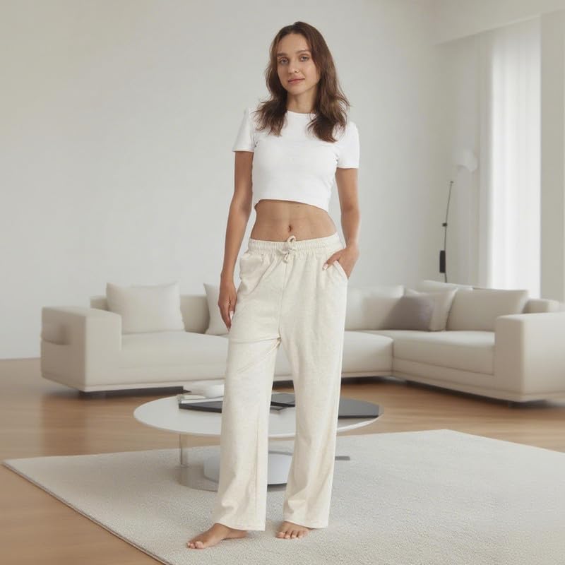 3-Pack Womens Lounge Pants with Pockets, Wide Leg Sweatpants, Soft Comfy Pajama Bottoms with Drawstring Waist - Image 5