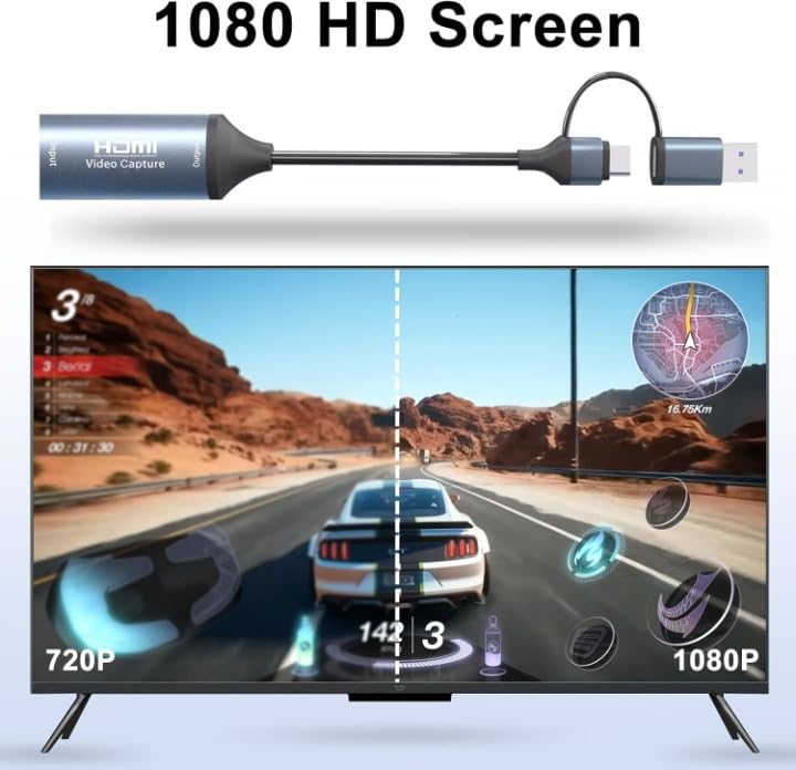 Image of MICROWARE 4K 30FPS HDMI Video Capture Card,Video Recording Card HDMI USB 3.0 with Type-C for Gaming Live Streaming TV Recorder, for Windows Android Mac OS System VLC,OBS,Amcap,P5,Switch,Xbox