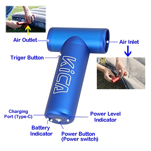 KiCA-JetFan-KC1-Compressed-Air-Replacement-Air-Duster-Blower86000-RPM-Electric-Air-Can-for-ComputerKeyboard-CleaningHair-DryingCampingOutdoorsCarRecharge-Battery10WFast-Charging4-SpeedRED