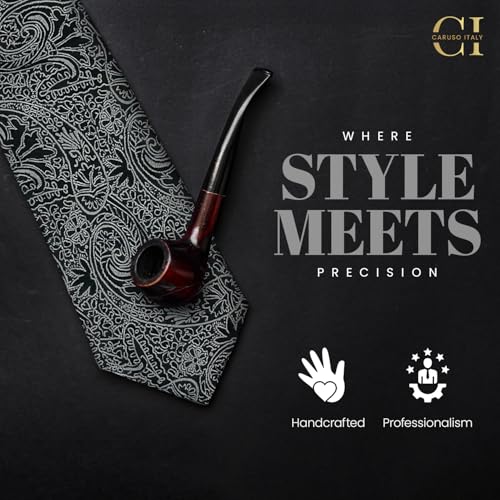 Image of Caruso Italy Men Silk Necktie, Wrinkle-Resistant, Ideal for Business, Weddings, Office, and Casual Wear, Classic and Stylish Gift