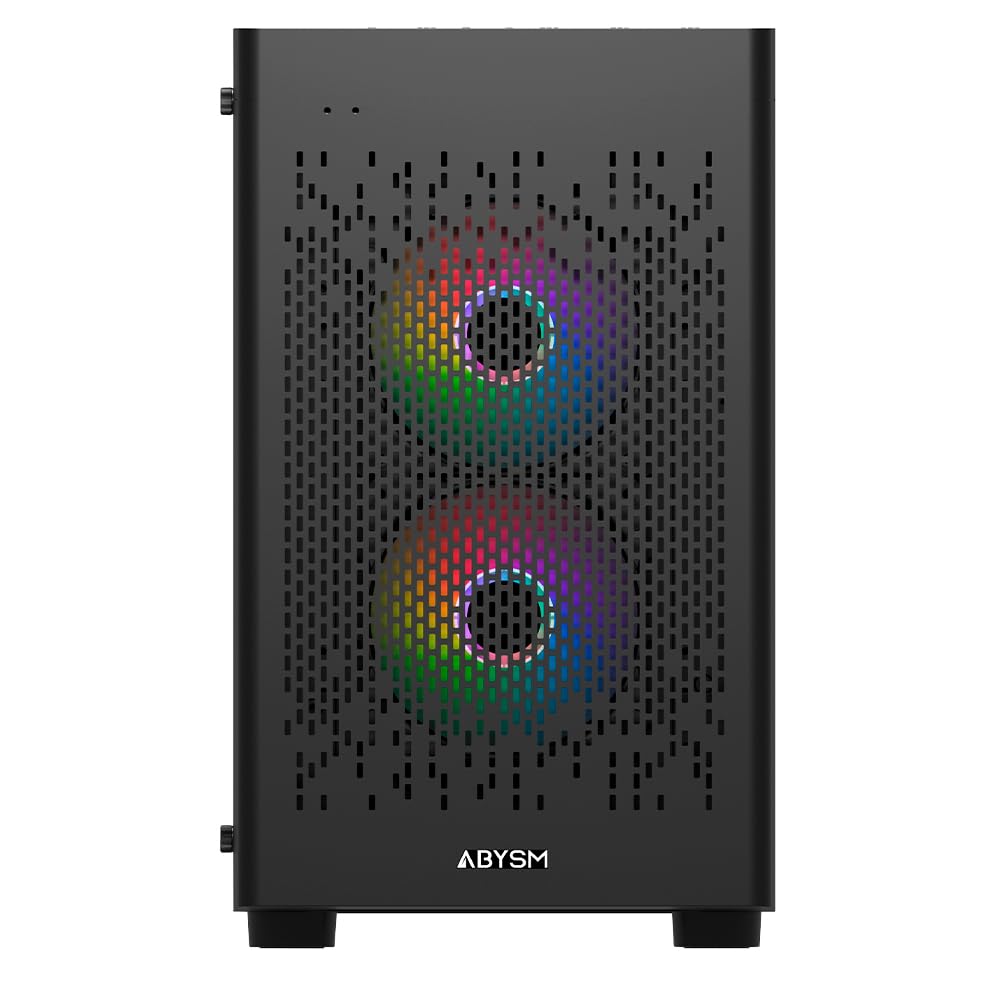 Abysm Gaming Caja PC Gamer Danube INVA MX202 Negra, con Tres Ventiladores ARGB y Compatible con Placas Base Micro ATX e ITX y Tarjetas Gráficas de hasta 330 mm