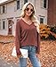 JomeDesign Womens Tops Long Sleeve Shirts for Women V Neck Fashion Womens Sweaters Loose Fit Caramel M