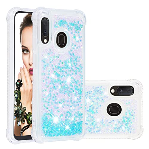 Compatibile con Samsung Galaxy A20e Custodia Liquido Cases Brillantini Glitter Floating Trasparente Protettivo Phone Cover per A20e Star YBWTLS. silicone tpu blu