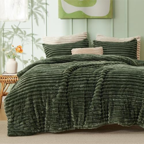 Bedsure Comforter Set Queen Size - GentleSoft™ 3 Pieces Double-Si...