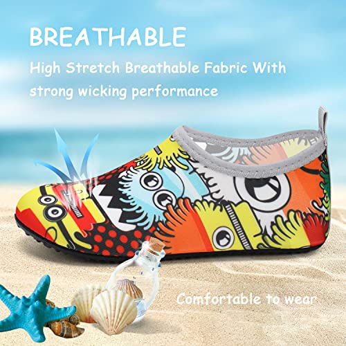 Image of ANLUKE Kids Water Shoes Quick-Dry Barefoot Aqua Socks for Beach & Swim | Elastic collar and flexible non-slip sole give boys girls a comfortable fit, lightweight protection and easy movement.