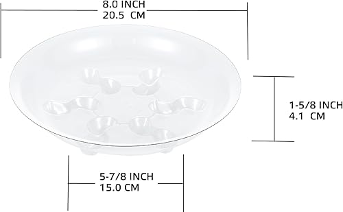 Miniatura 2 de Paquete de 5 bandejas de plástico transparente resistente para macetas, atrapador de agua de placas, protector de piso, Platón de planta de flor (6
