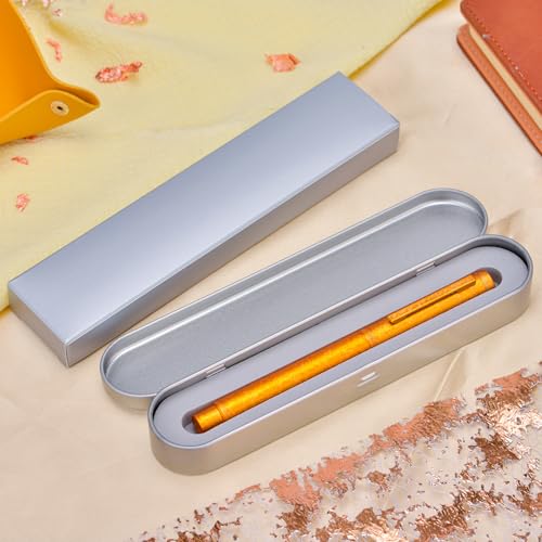 Image of Hongdian 1851 Forest Fountain Pen Golden Ice Flowers, Blade Nib Classic Design Calligraphy Pen with Converter and Metal Pen Case