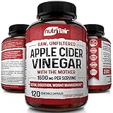 Apple Cider Vinegar Capsules with Mother 1600mg - 120 Vegan ACV Pills - Best Supplement for Healthy Weight Loss, Diet, Keto, Digestion, Detox, Immune - Powerful Cleanser & Appetite Suppressant Non-GMO