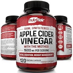 Apple Cider Vinegar Capsules with The Mother – 120 Vegan ACV Pills – Best Supplement for Healthy Weight Loss, Diet, Keto, Digestion, Detox, Immune – Powerful Cleanser & Appetite Suppressant Non-GMO