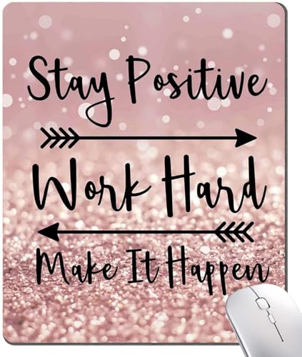 Image of Premium-Textured Mouse Pad, Non-Slip Rubber Base Mousepad for Laptop, Computer & PC, 9.5x7.9 in - Enhanced Precision, Ergonomic Comfort, Ideal for Gaming & Office (Inspirational Quote)