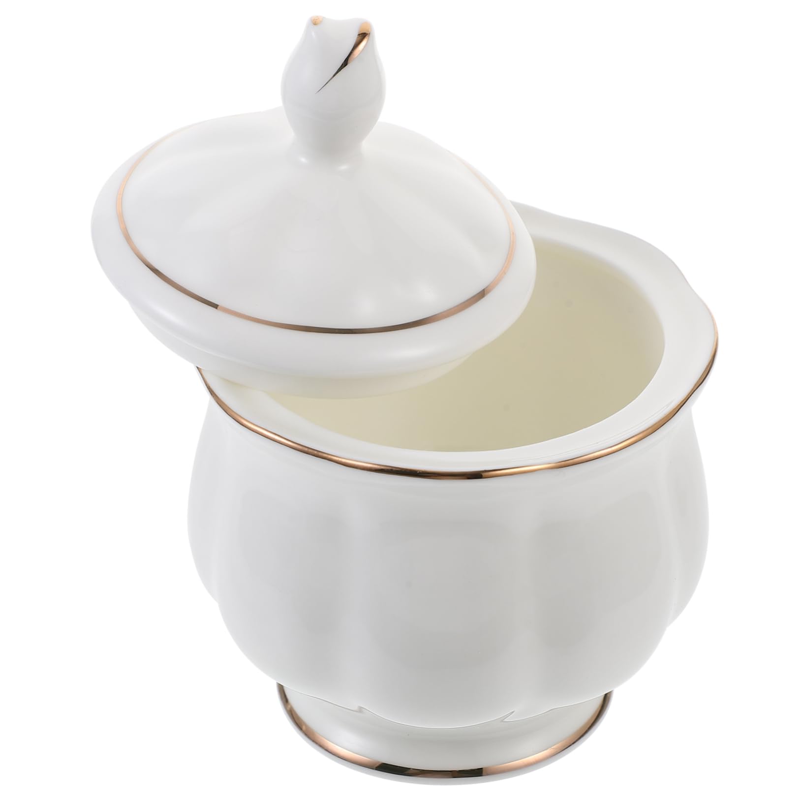 COLLBATH Household Condiment Jar Sugar Container Porcelain Condiment Jar Decorative Sugar Jar Kitchen Seasoning Jar Creamer Pot Salt Pepper Sugar Jar with Lid Sugar Holder Ceramics White