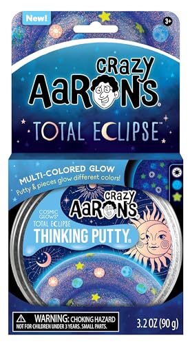 Crazy Aaron's Thinking Putty® - Total Eclipse - Glow in The Dark Sensory Putty for Kids and Grown ups in a 4" Tin - Creative and Endless Fun, Stress Relief Therapy Toys, Never Dries Out