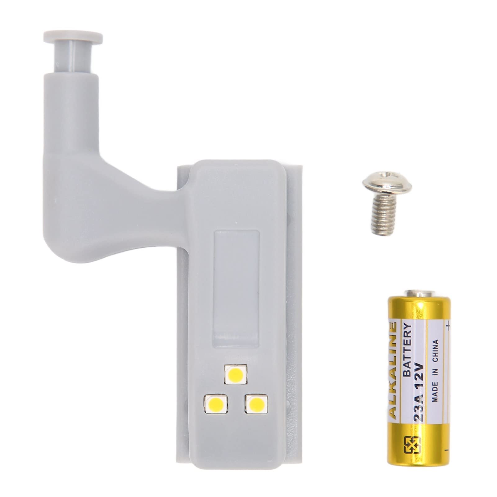 3 LED Lamp Beads Hinge LED Light, ABS, Cabinet Light with 12V Battery, Simple Installation, Convenient Usage, Suitable for Home Cabinet, Closet, Cupboard, Wardrobe