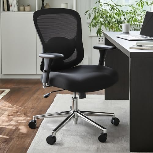 Image of EUREKA ERGONOMIC Big and Tall Office Chair for Heavy People, Hoss 500lbs Heavy Duty Office Chair Mesh Ergonomic Desk Chair with Armrest, Rolling Chair with Wide Comfy Seat for Adult, Black