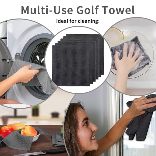6 Piezas Paño de Cocina de Microfibra, 20x20 cm Paños de Limpieza con Estampado de Gofres Fuerte Absorción de Agua Trapos Cocina Toallas de Cocina de Secado Rápido Reutilizables Lavable Sin Pelusas - imagen 4