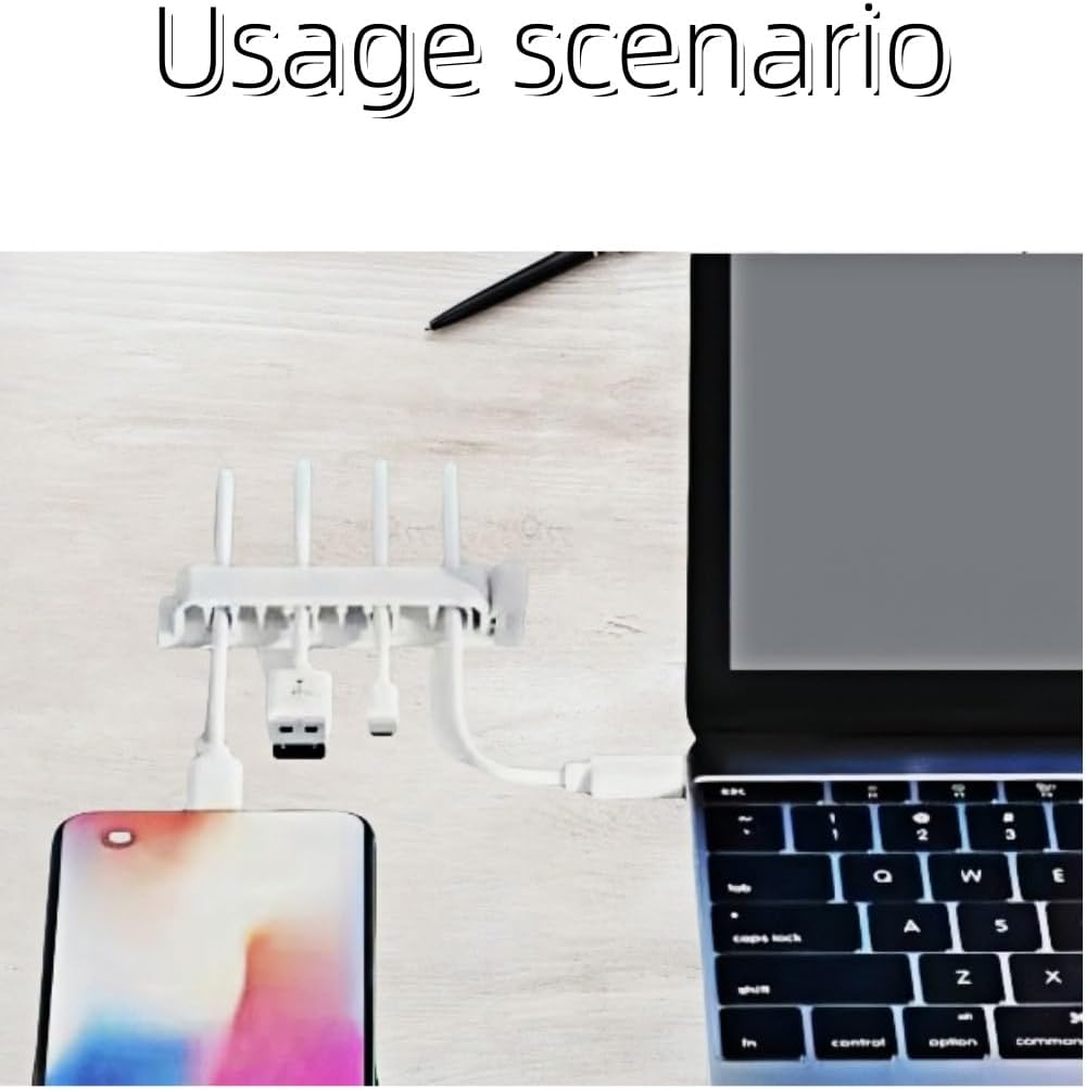 Bepisof3 Pack White Cable Clips,Self Adhesive Cord Organizer Wire Holders, Cord Management Organizer Wire Clips for Home/Office/Car