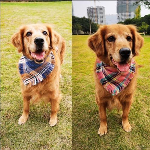 Personalisiertes Hunde-Bandana, bestickter Name, benutzerdefinierte Halsbekleidung, Hundehalstücher mit Quasten, Kanten, kariert, Weihnachtsschal, Lätzchen, Halstuch, Halsbänder für kleine und
