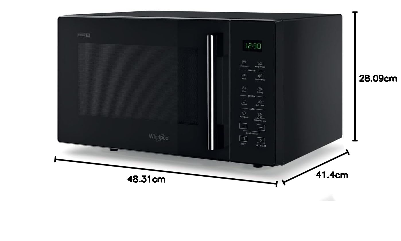 Whirlpool MWP 251 B Comptoir - Micro-ondes (Comptoir, Micro-ondes uniquement, 25 L, 900 W, Noir, 27 cm)
