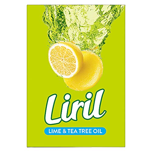 Image of Liril Lime and Tea Tree Oil Soap, Refreshing Bathing Soap With Fragrance & Freshness of Lemon, Paraben & Sulphate Free Cleanser, 125 g (Buy 3 Get 1)