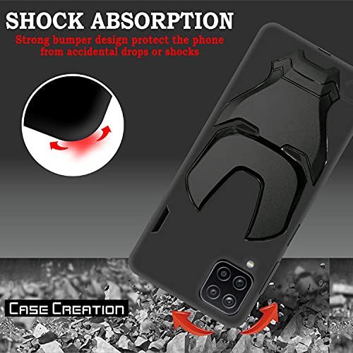 Image of COVERLY Official 3D Touch Feel Trending Real Hero Avenger Logo Mask Soft Rugged Grip Iron Man Super Power Cartoon Movie Engraved Silicone Matte Strong Back Cover for Samsung Galaxy A12 (2020) - Black