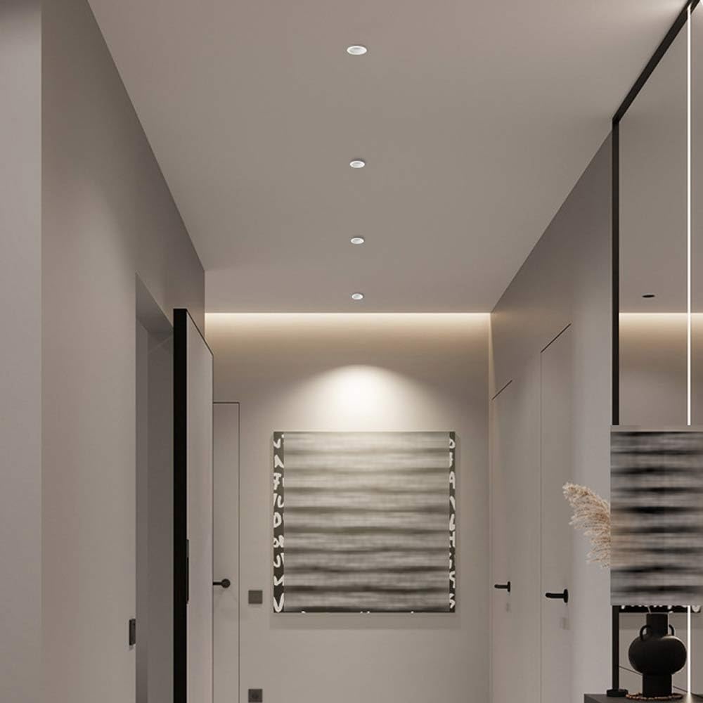 Paquete de 2 Focos Empotrables LED de Reemplazo Luz de Techo LED Kit de Embellecedores de Carcasa de Iluminación Empotrada de Aluminio Blanco Foco LED Redondo Embellecedor Deflector