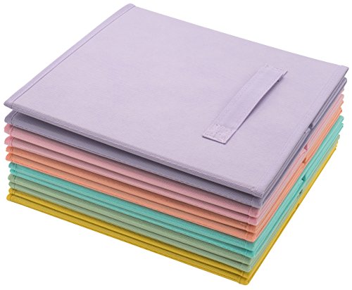 Sorbus 11 Inch Fabric Storage Cubes- Sturdy Collapsible Storage Bins With Dual Handles - Foldable Baskets For Organizing -Decorative Storage Baskets For Shelves | Home & Office Use- 6Pack| Multi-Color #TOP6