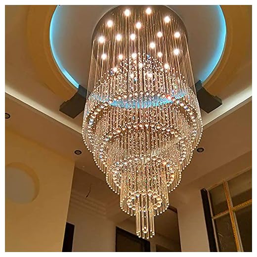 40''X120" Hight Ceiling Chandelier Crystal Raindrop Chandeliers Staircase Large Chandelier Villa Entrance Foyer Pendant Light Grand Light Foyer High Ceiling Fixture 15 GU10 Bulb Include Remote Dimming