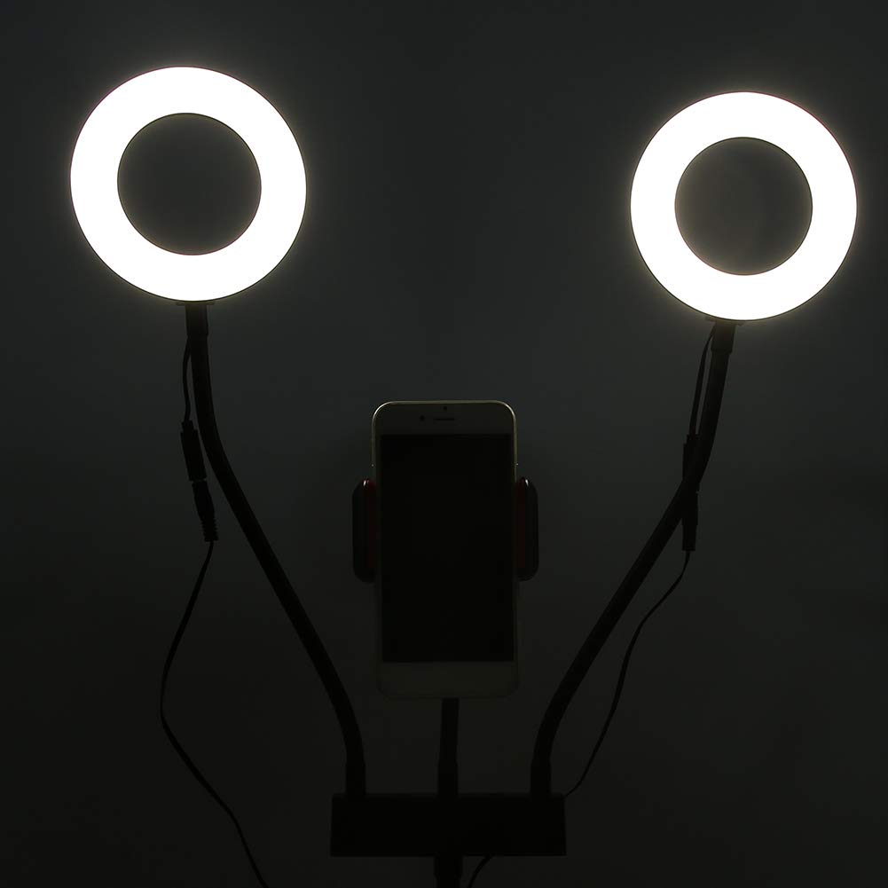 Anello Luminoso per Selfie, Luce di Riempimento con Temperatura Colore Regolabile 5 Pollici, Supporto per Treppiede con Alimentazione USB per Telefono Cellulare in Streaming Live in Studio