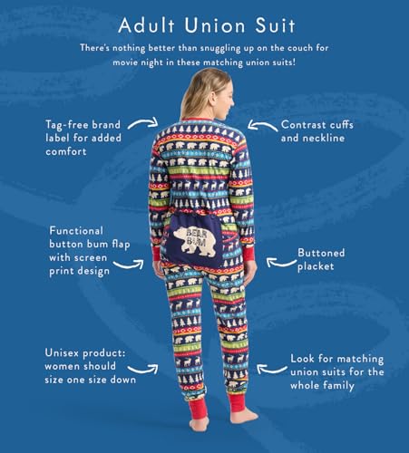 Hatley Little Blue House Adult Multicolor Whimsical One Size Union Suit Pajama4