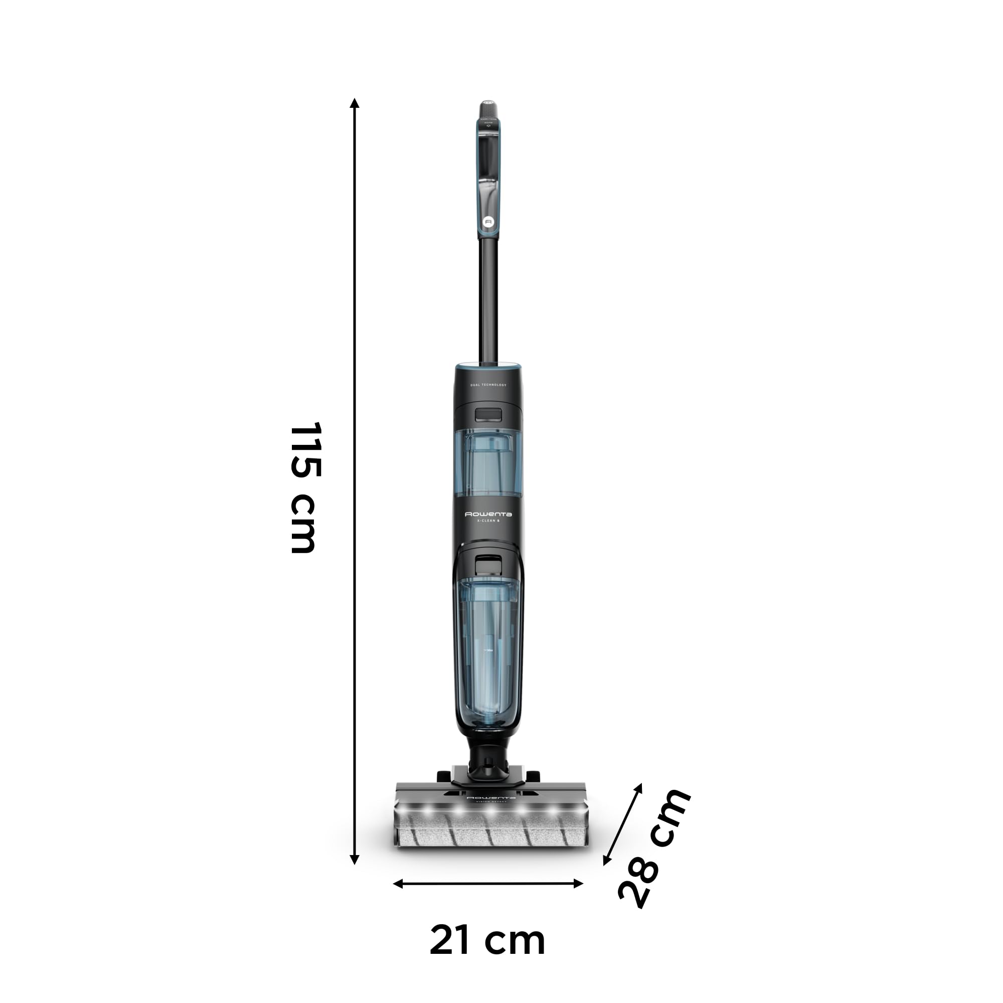 Rowenta GZ5555 Odkurzacz bezprzewodowy X-Clean5, czyszczenie 2w1, tryb automatycznego wykrywania brudu, oświetlenie LED, samoczyszczenie, suszenie gorącego powietrza
