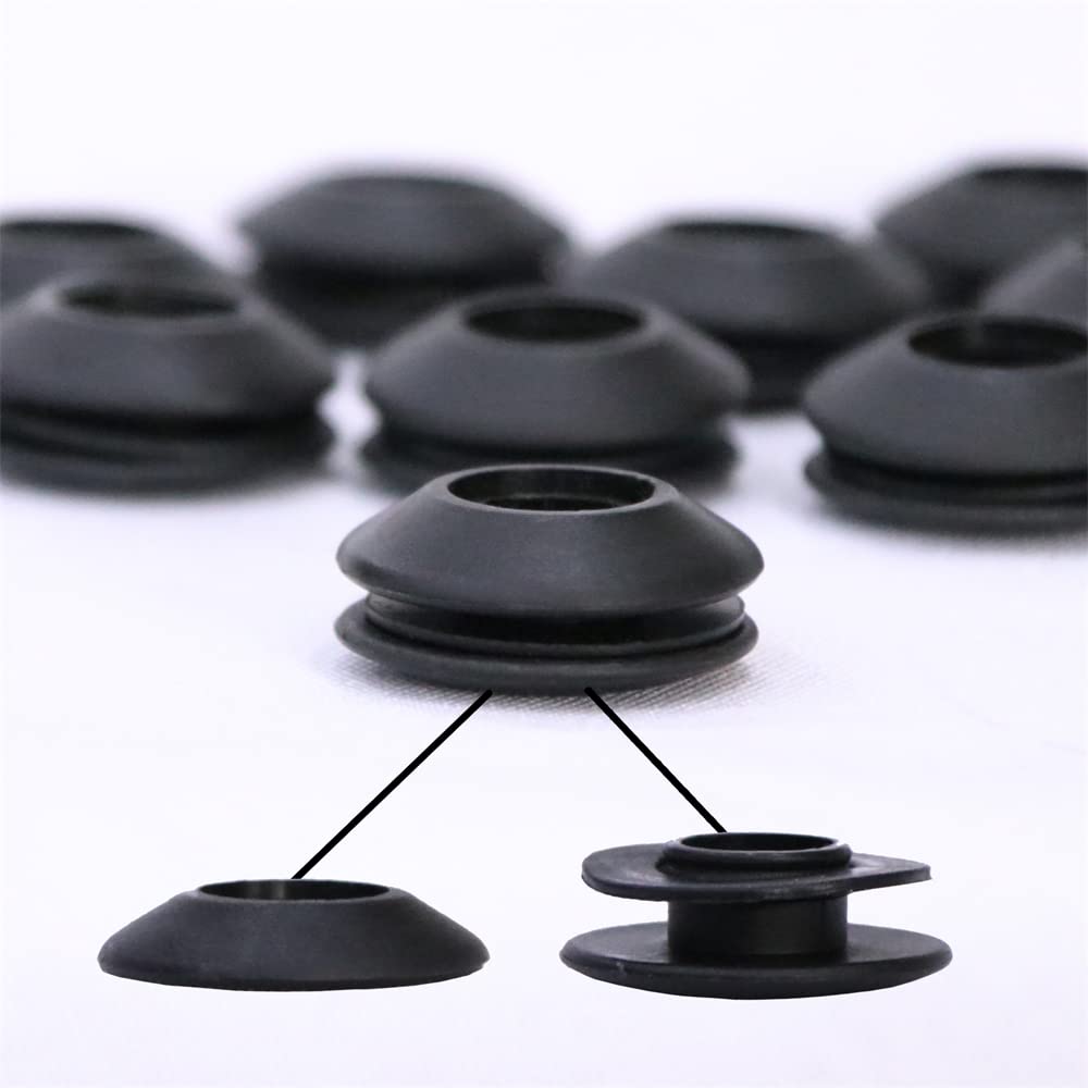 Melko Lot de 10 œillets noirs avec poinçon pour film solaire de piscine - Œillets en plastique - 28 x 28 x 12 mm - Inoxydable - Pour film de piscine