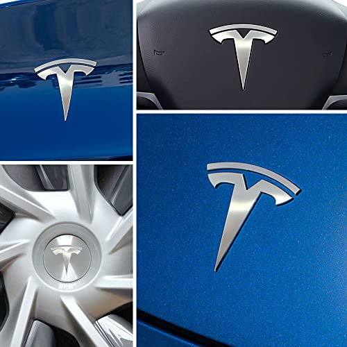 Image of IPG Compatible with Model Y Decal (8 Logo Set) Stickers Set Personalize Your Vehicle (Chrome-Silver)