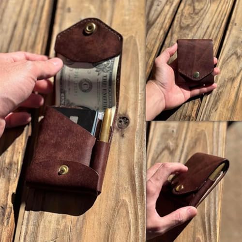 Leather Slim Wallet for Men Women, Magnetic Small Card Holder with Large Capacity, Minimalist Front Pocket Wallet for Cash Cards Organizer3