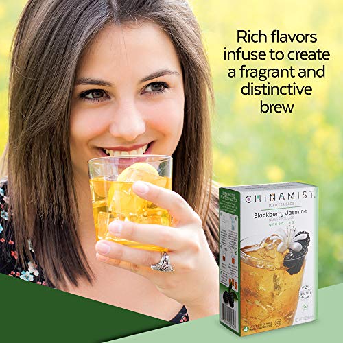 China Mist - Blackberry Jasmine Green Iced Tea Bags -Each Tea Bag Yields 1/2 Gallon #TOP1