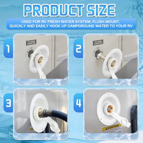 Image of RV Water Inlet Replacement with Check Valve, 3 /4 inch NH to 1 /2 inch NPT | Lead-Free Brass Body, Leakproof Check Valve, Corrosion Resistant, Easy Install, Fits RV Camper Marine Trailer