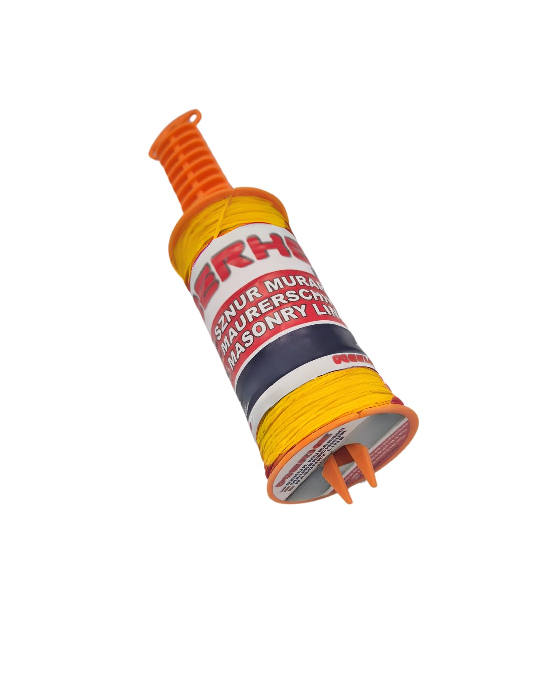 WERHE Filo da muratore su bobina Ø1,8mm 150m di lunghezza con impugnatura – Filo per pavimentazione giallo – cantiere in polipropilene intrecciato