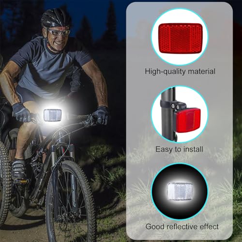 iCovalescent Fahrrad Reflektoren Vorne und Hinten, 1stk Reflektoren Vorne+1stk Hinten, Fahrrad Reflektoren Set Vorne Hinten für Mountainbike Motorrad E-Bike