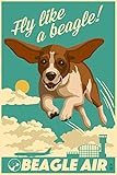 Beagle - Retro Aviation Ad (9x12 Art Print, Wall Decor Travel Poster)