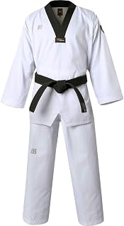 MOOTO MTX S2 Taekwondo Uniform Black V-Neck Dobok WT Logo Size 170 (170-179cm) Training Competition Gear