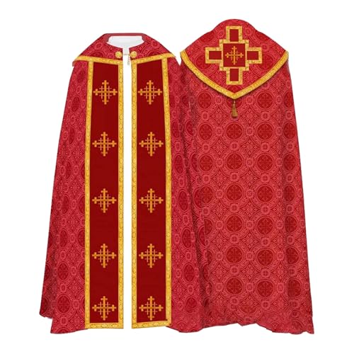 Chasuble masse vestments et cape catholique de prêtre : cope semi-gothique unisexe