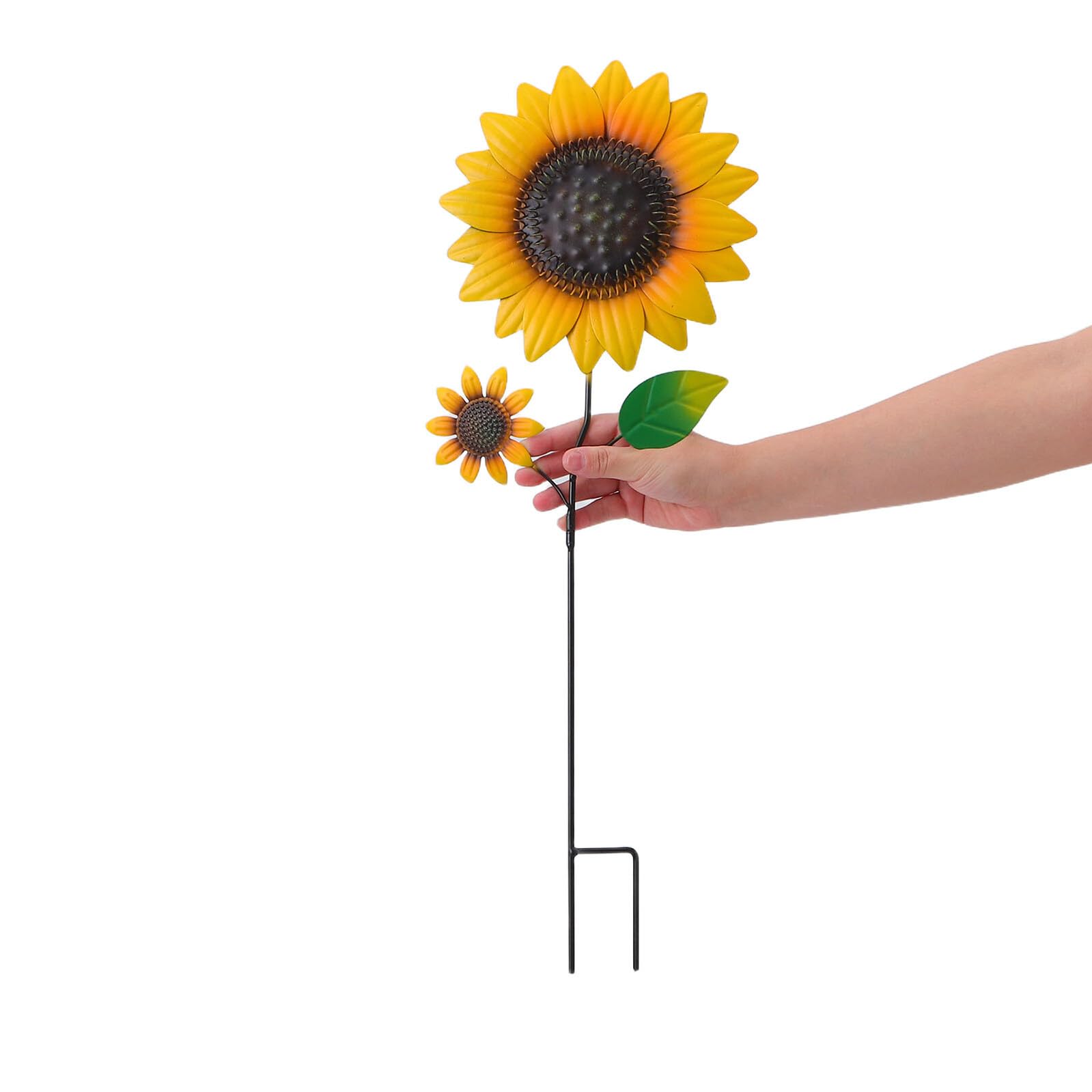 Sosoport Decorazione da Giardino Girasole in Ferro Giallo Paletto