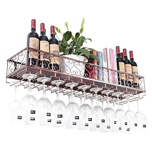 Porte-verres à vin suspendu en métal bronze de style industriel chic